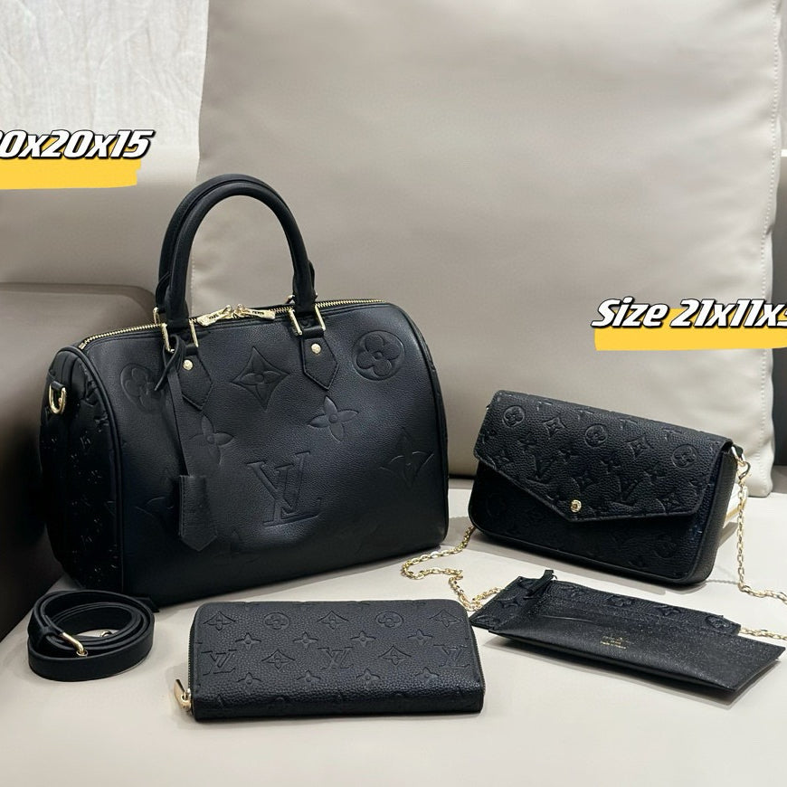 Women's Logo Fashion Bag Three-piece Set