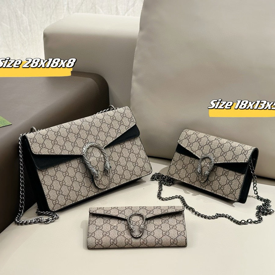 Women's High-end Fashion Handbag Three-Piece Set