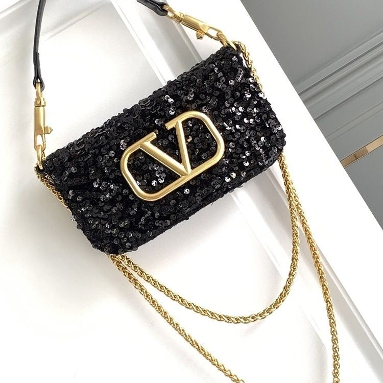 Women's Sequin Chain Shoulder Crossbody Bag