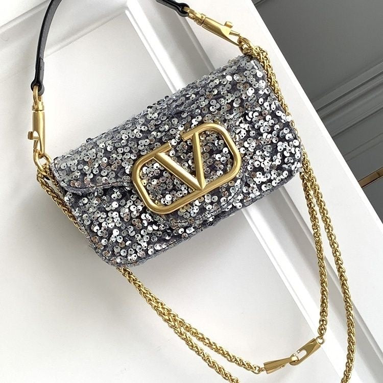 Women's Sequin Chain Shoulder Crossbody Bag