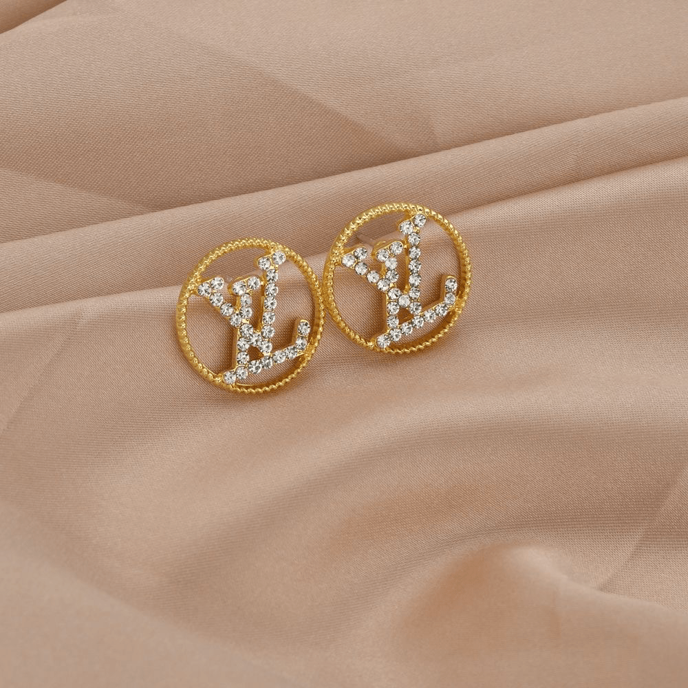 Women's High-End Logo Diamond Earrings - najeste