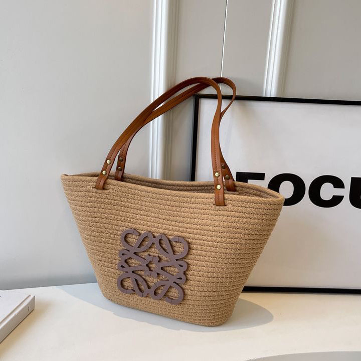 Women's Woven Shoulder Crossbody Tote Bag